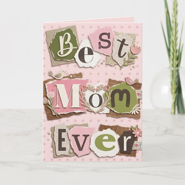 Best Mom Ever Mother's Day Scrapbook Photo Card (Front)