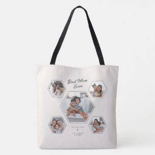 Best Mom Ever Multi Photo Ten Custom Collage Tote Bag