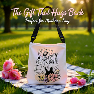 Best Mom ever mum, children and flowers ladies Crossbody Bag