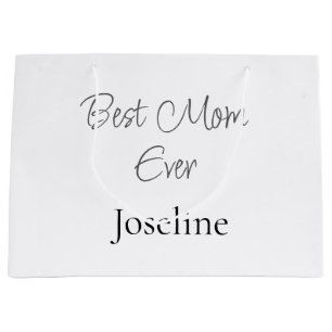 Best mom ever name simple minimal stylish mothers large gift bag