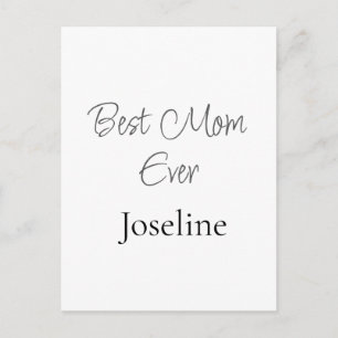 Best mom ever name simple minimal stylish mothers  postcard