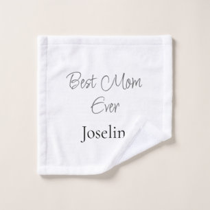 Best mom ever name simple minimal stylish mothers  wash cloth