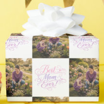 Best Mom Ever Pastel Hearts Custom Photo