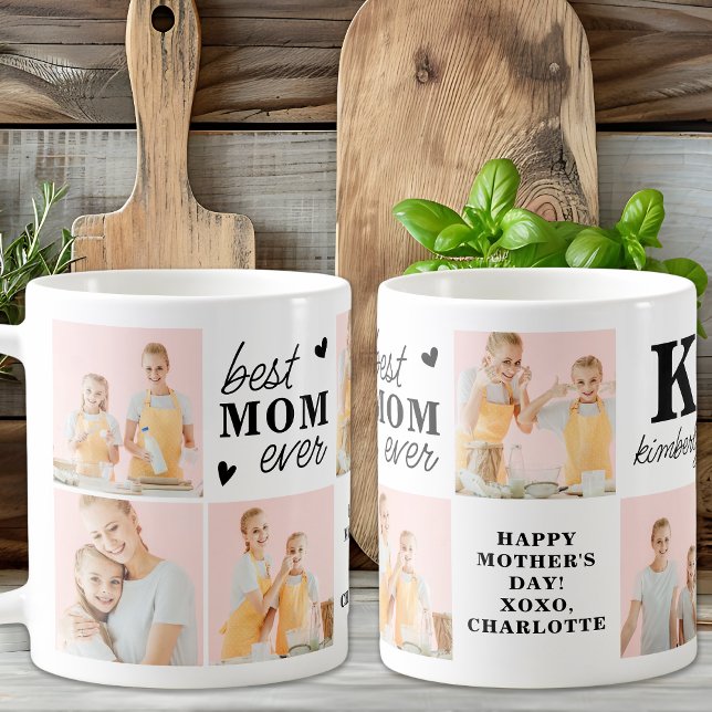 Best MOM Ever Personalised Monogram 7 Photo Coffee Mug (Creator Uploaded)