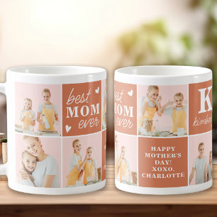 Best MOM Ever Personalised Monogram Photo Collage Coffee Mug