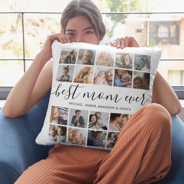 Best Mom Ever Photo Throw Pillow (Creator Uploaded)