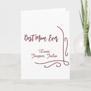Best mom ever red love Spanish border stylish Card