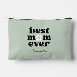 Best Mom Ever Sage Green Personalized Accessory Pouch