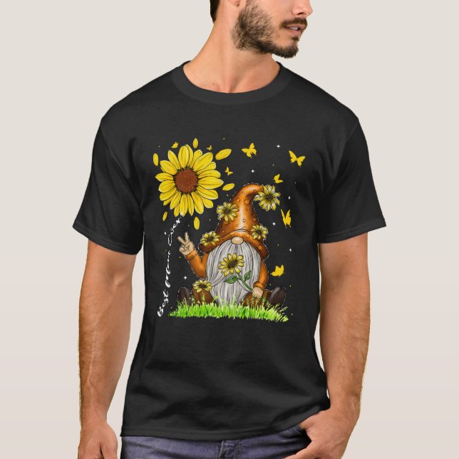 Best Mom Ever Sunflower Gnome  Cute Mother s Day T-Shirt (Front)