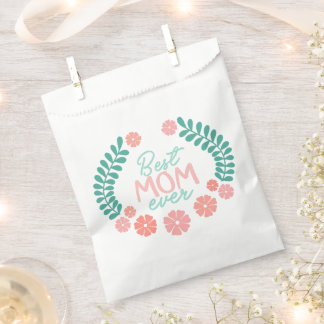 Best mom ever text in floral frame favour bags