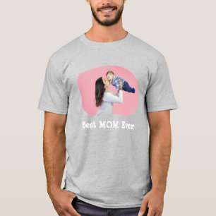 Best MOM Ever upload your horizontal family photo T-Shirt