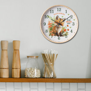  Best Mom Ever Watercolor Cute Fox Wood Wall  Clock