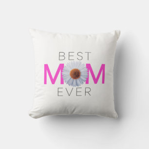 Best Mom Ever With Daisy Image Print (Pink V1) Cushion