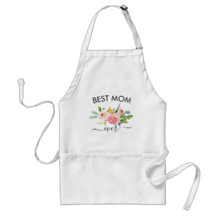 Best Mom Gift Mothers Day Mother Floral Wreath Standard Apron