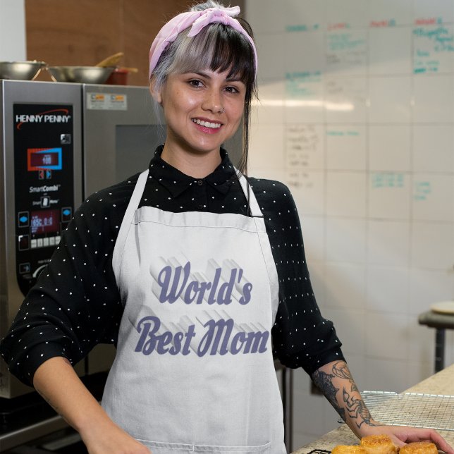 Best Mom gray text Long Apron (Creator Uploaded)