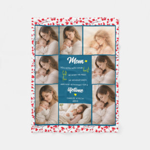 Best Mom in the World   Personalized Photo Fleece Blanket