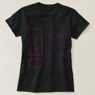 BEST MOM Lavender And Pink Chic Dotted Typography T-Shirt