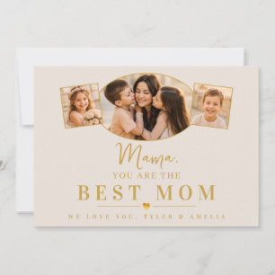 Best Mom Mama Mother’s Day Kids Photo Holiday Card