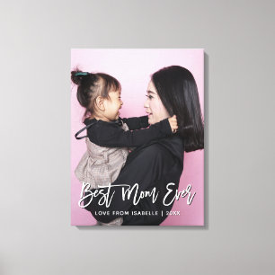 Best Mom Mother's Day Keepsake Personalized Photo Canvas Print