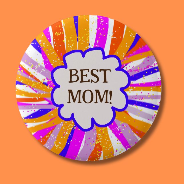 Best mom mothers day mums birthday top mam  6 cm round badge (Creator Uploaded)