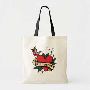 [ Best Mom ] old school heart tattoo Tote Bag