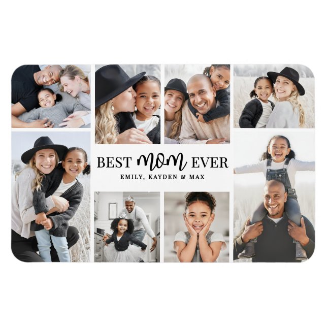 Best Mom Photo Collage Magnet (Horizontal)