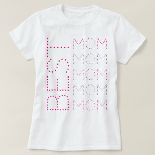 BEST MOM Pink And Lavender Chic Dotted Typography T-Shirt