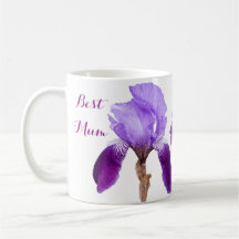 Best Mom pretty purple iris floral stylish chic