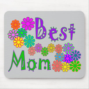 "Best MOM" Retro Flowers Mother's Day Gifts Mouse Pad
