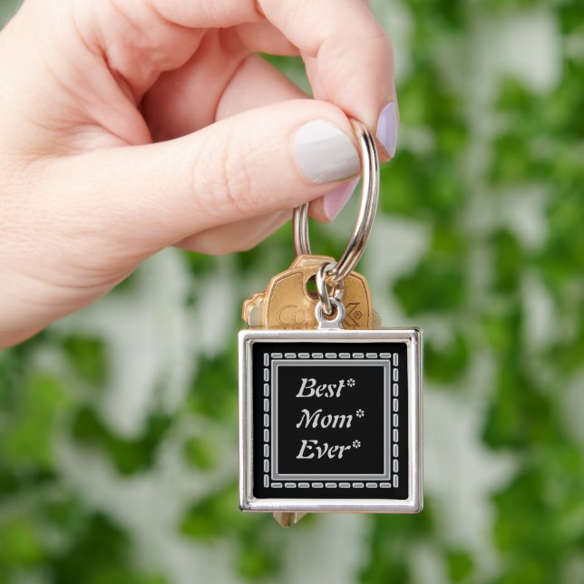 Best Mom Silver Frame Key Ring (Hand)