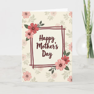 Best Mom Sketched Flower Card