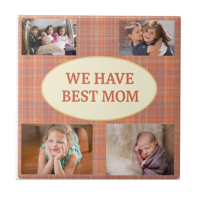 Best Mom Tartan Keepsake Tile (Front)