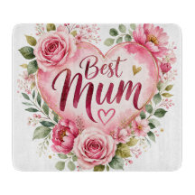 Best Mom Watercolor Floral Heart Design