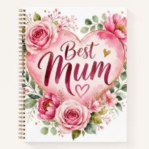Best Mom Watercolor Floral Heart Design