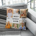 Best Momma Ever - Mother's Day Photo Collage Cushion<br><div class="desc">Celebrate your momma with the "Best Momma Ever" Mother's Day Photo Collage Throw Pillow. This personalised pillow features a beautifully arranged collage of cherished photos, capturing special moments and memories. The heartfelt message "Best Momma Ever" adds a loving touch. Made from high-quality, soft, and durable fabric, it offers both comfort...</div>