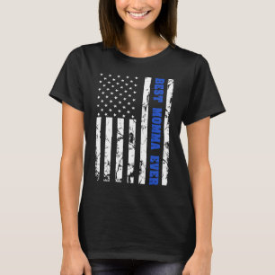 Best Momma Ever US Vintage Flag Patriotic Parents  T-Shirt