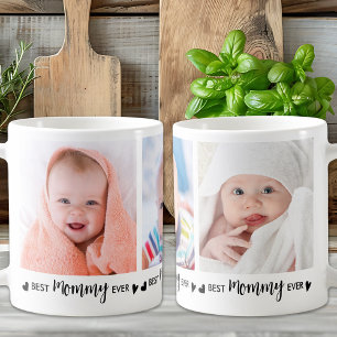 Best MOMMY Ever Custom 2 Photo Cute Mother's Day Coffee Mug