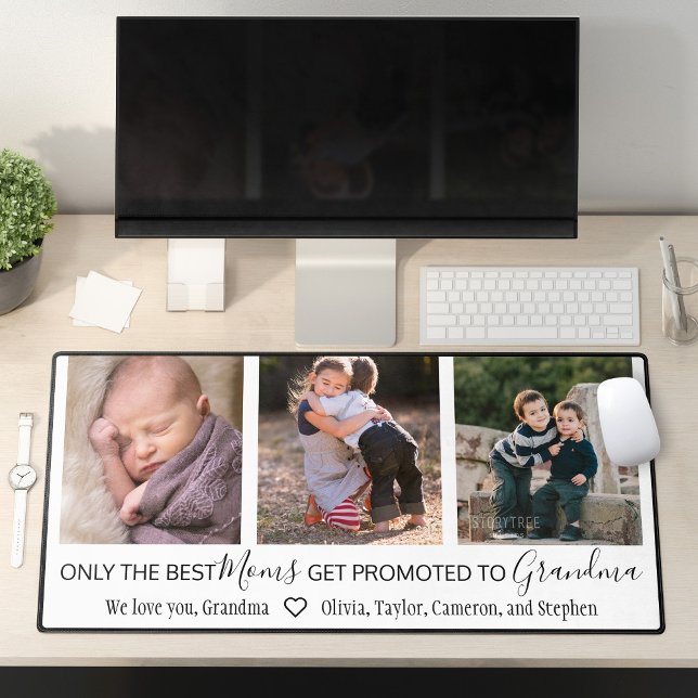 Best Moms Get Promoted to Grandma 3 Photo Desk Mat (Creator Uploaded)