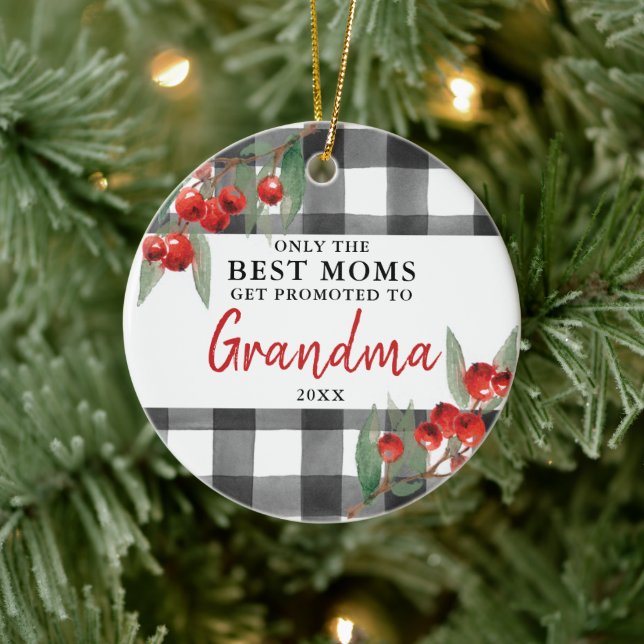 Best Moms Get Promoted To Grandma Personalised Ceramic Tree Decoration (Tree)