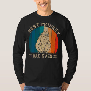 Best Monkey Dad Ever Retro Monkey Graphic Father's T-Shirt