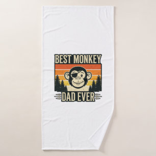 Best Monkey Dad Ever Vintage Monkey Father Shirt_1 Bath Towel