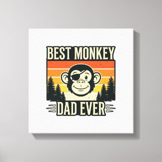 Best Monkey Dad Ever Vintage Monkey Father Shirt_1 Canvas Print
