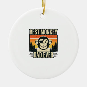 Best Monkey Dad Ever Vintage Monkey Father Shirt_1 Ceramic Tree Decoration