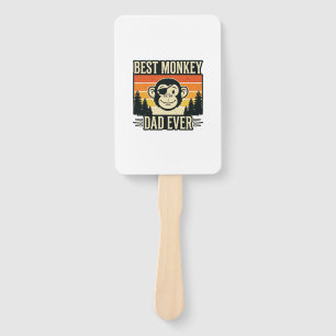 Best Monkey Dad Ever Vintage Monkey Father Shirt_1 Hand Fan