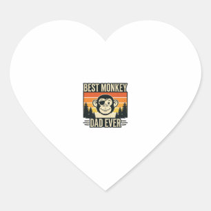 Best Monkey Dad Ever Vintage Monkey Father Shirt_1 Heart Sticker