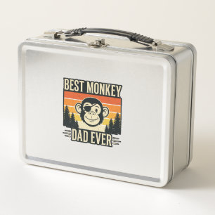 Best Monkey Dad Ever Vintage Monkey Father Shirt_1 Metal Lunch Box