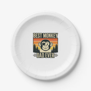 Best Monkey Dad Ever Vintage Monkey Father Shirt_1 Paper Plate
