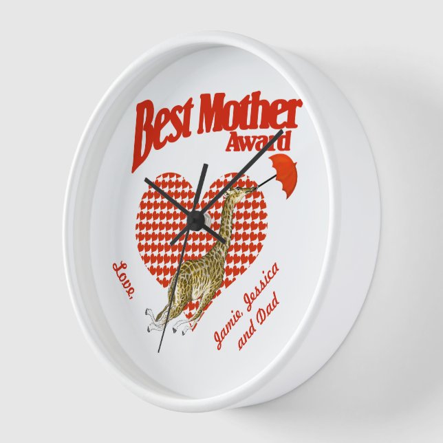 Best Mother Award Keepsake Wall Clock (Angle)
