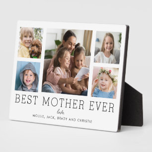 Best Mother Ever 5-Photo Collage Children Custom Plaque