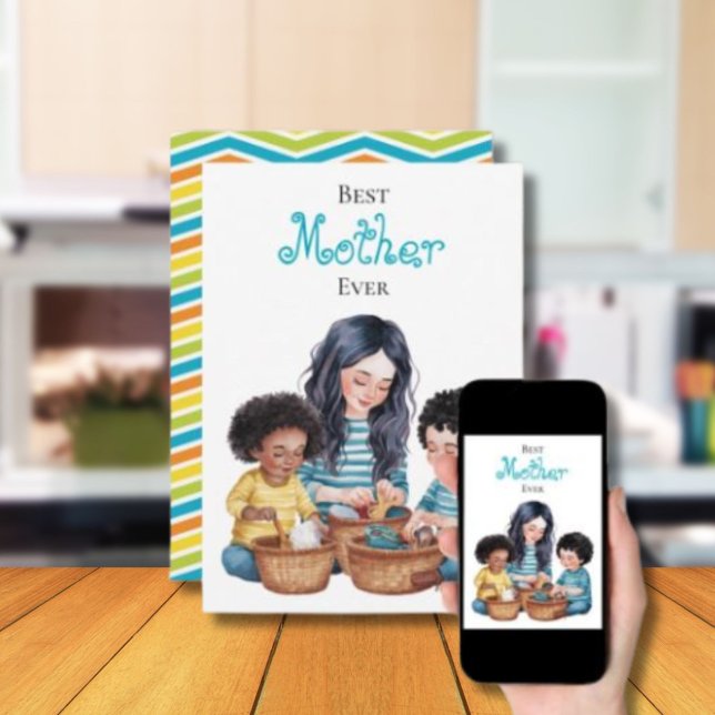 Best Mother Ever Child & Mum Bonding Moment Design Card (Creator Uploaded)